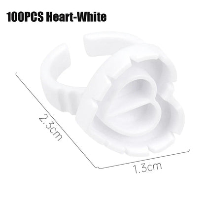 50/100Pcs Wholesale Disposable Eyelash Glue Fan Cup Rings Holder Container Tattoo Pigment Eyelash Extension Tools Lash Supplies