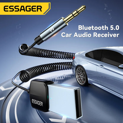 Essager USB Bluetooth 5.0 Receiver Aux Bluetooth Adapter For Car 3.5mm Jack Speaker Auto Handfree Car Audio Music Transmitter