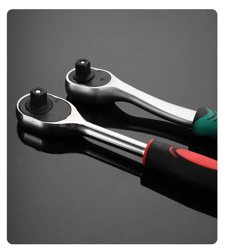 24/72 Tooth Quick Ratchet Wrench 1/2 1/4 3/8 3 Size Flying Wrenches Two-way Socket Wrench Repair Tools for for Vehicle Bicycle