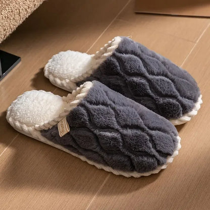 Cotton Slippers for Women Suitable for Spring Autumn Living Indoor Anti Slip Home Warm Home Couple Winter Furry Men Slippers