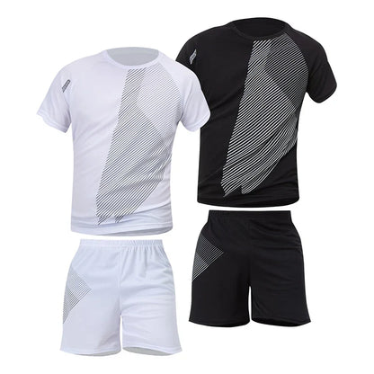 2/6 Pack Plus Size Men's Quick-drying Short-sleeved Shorts Suit Men's Leisure Sports Running Fitness T-shirt Joker Shorts Teen