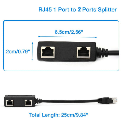 RJ45 1 to 2 / 1 to 3 Ways Splitter Connector Network Adapter Cat5 Cat6 Cat7 LAN Ethernet Cable for Networking Extension