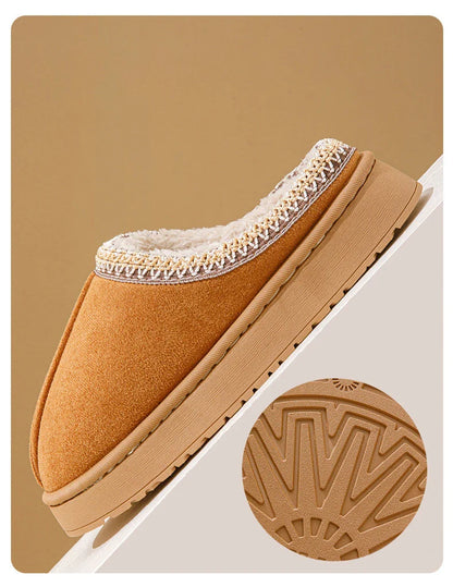 Winter Bohemian Style Indoor Fluffy Slippers with Anti-Slip and Warm Design for Comfortable Feet