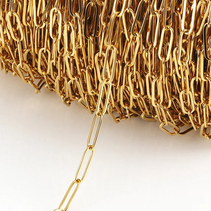 No Fade 2Meters Stainless Steel Chains for Jewelry Making DIY Necklace Bracelet Accessories Gold Chain Lips Beads Beaded Chain