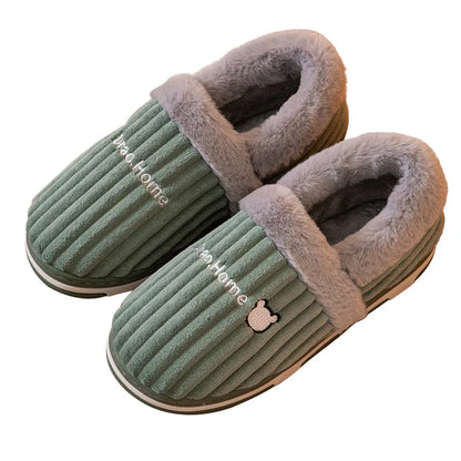 Eyriphy Winter Warm Plush Slippers Women Comfort Warm Cotton Shoes Soft Sole Indoor Outdoor Bedroom Slides Female Lovely Slipper