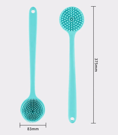 Double-Sided Silicone Back Scrubber Long Handle Long Handle Body Bath Brush Mud Back Scrubber Shower Massage Exfoliation Brush