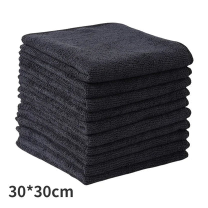 Black Thicken Microfiber Car Cleaning Towels Soft Quick Drying Windows Mirrors Wiping Rags Home Double Layer Clean Cloths