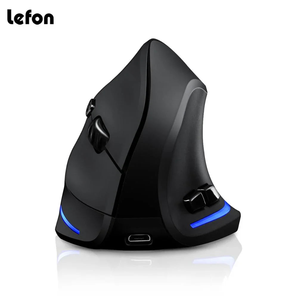 Lefon F35 Wireless Vertical Mouse 2.4G Rechargeable Ergonomic Optical Mouse 2400 DPI Gaming Mice for Computer Laptop PC Mac IOS