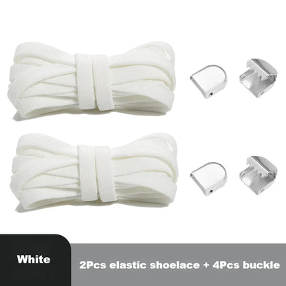 Flat Elastic Shoe Laces Sneakers No Tie Shoelaces for Shoes Tennis Quick Shoelace Clips Without Ties Shoe Accessories Kids Adult