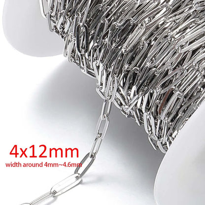 No Fade 2Meters Stainless Steel Chains for Jewelry Making DIY Necklace Bracelet Accessories Gold Chain Lips Beads Beaded Chain