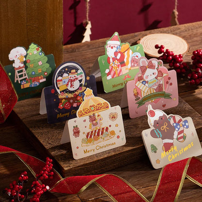 10pcs MIX Merry Christmas Greeting Card Santa Claus Snowman Custom Blank Cards Christmas Party Invitation Card New Year Gifts