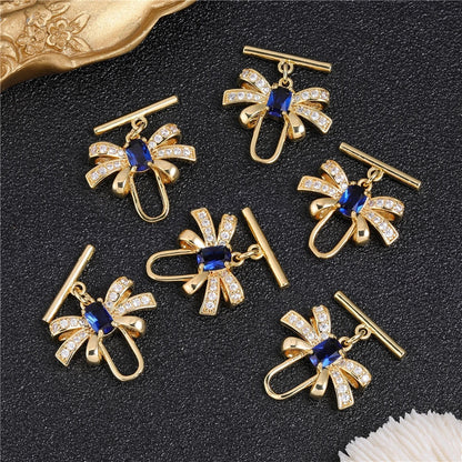 Juya Handmade 18K Gold Silver Plated Fastener Bail Connector Clasps Accessories For Needlework Pearls Beads Jewelry Making