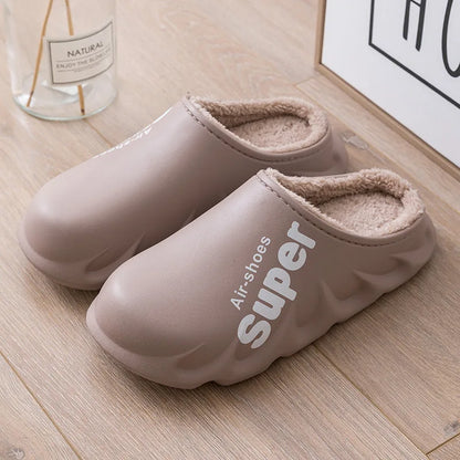 Comwarm Fur Sports Slippers For Women Winter Outdoor Waterproof Plush Home Slippers Female Fashion Indoor Soft Warm Furry Shoes