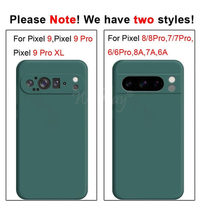 For Google Pixel 8 Pro Case Pixel 9 Pro XL Cover Liquid Silicone Rubber Protector TPU Case Pixel 8 Pro 8A 7A 7 6A 6 Pro Case