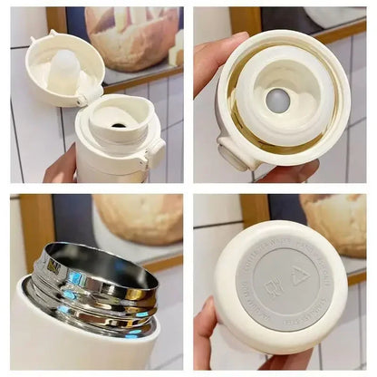 Disney Stitch 420ml Thermal Cup Sports Water Bottle Kids Portable Large Capacity Outdoor Vacuum Cup Stainless Steel Bottle