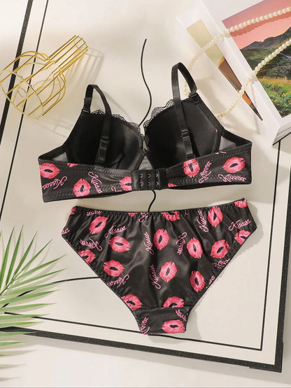 Viomisha High Quality Printed Patchwork Lace Sexy Lingerie Set  Women Underwire Push Up Bras  Female Underwear Panty Set S-XL