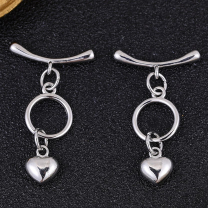 Juya Handmade 18K Gold Silver Plated Fastener Bail Connector Clasps Accessories For Needlework Pearls Beads Jewelry Making