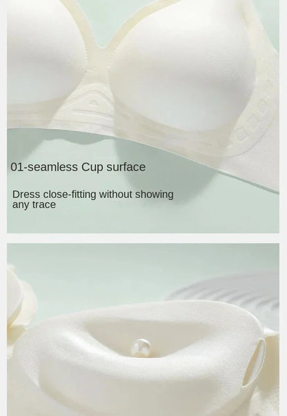 Flat Chest Solution Bra for Women Thickened Push Up Cups No Steel Ring Seamless Invisible Lift Small Chest Enhancement B C Cup