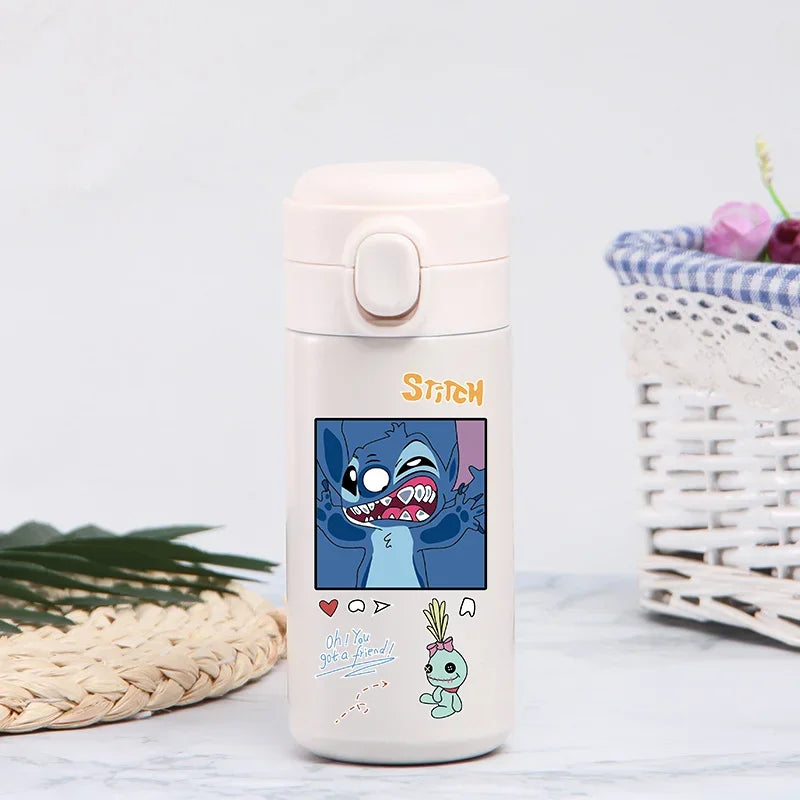 Disney Stitch 420ml Thermal Cup Sports Water Bottle Kids Portable Large Capacity Outdoor Vacuum Cup Stainless Steel Bottle