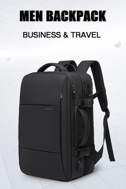 BANGE Aesthetic Men Business Backpack School Expandable USB Bag, Large Capacity 17.3 Laptop Waterproof Fashion Travel Backpack