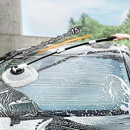 2022 New 15 Degree Bend Car Cleaning Brush Car Wash Brush Chenille Broom Telescoping Long Handle Cleaning Mop Cleaning Tools