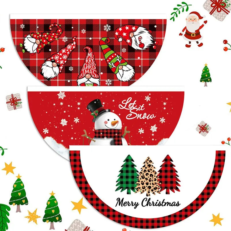 Christmas Fan-shaped Flag Banner Christmas Decoration for Home 2024 Christmas Ornament Xmas Navidad Noel Gift New Year 2025