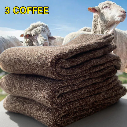 3 Pairs Winter Warm Thick Towel bottom Man Socks Wool Male Socks Slipper Socks Merino Wool Socks Against Cold Snow Socks 39-44