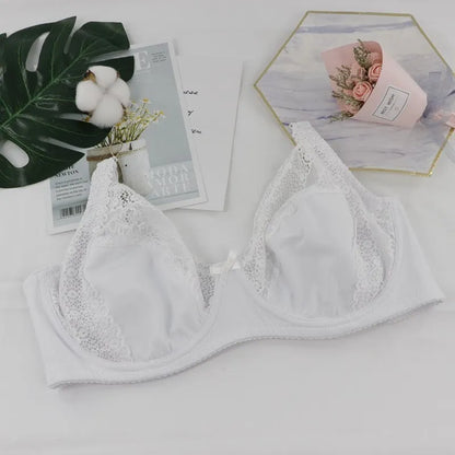 Beauwear Women Floral Lace Bras Perspective Underwire Bra Sexy Lingerie Plus Size Bralette Large Cup 36-46 E
