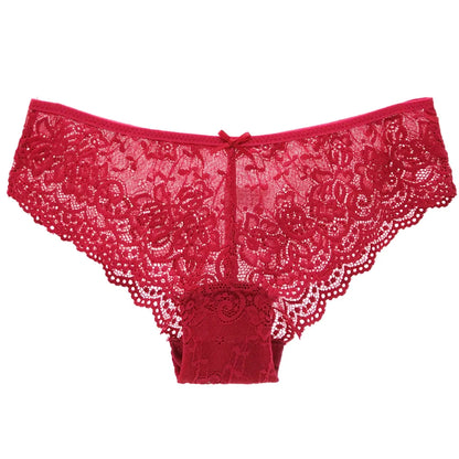 Women Briefs Sexy Full Lace Panties Hollow Out Low-waist Female Shorts Soft Solid Color Breathable Underwear Fast Ship 3pcs/lots