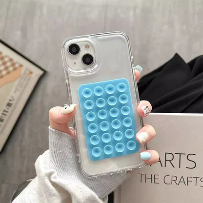 Phone Case For iPhone 16 15 14 Pro Max Plus 11 12 13 Pro 7 8 Plus XR X XS SE2 3D Suction Cup Airbag Transparent Shockproof Cover