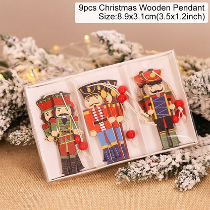 Christmas Gnomes Wooden Pendants Merry Christmas Decorations For Home 2024 Xmas Tree Christmas Ornaments Navidad New Year Gift