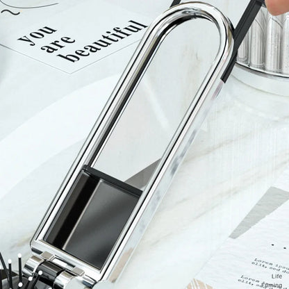 Foldable Hair Brush Portable Massage Comb Head Massager Anti-Static Travel Hair Combs with Mirror Girls Hair Styling Accessories