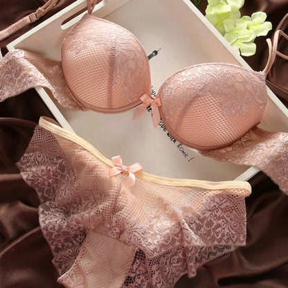 Women Sexy Lingerie Set Fashion Lace Lingerie Sets For Ladies Soild Color Bra Comfortable Intimates Underwear Suit Female