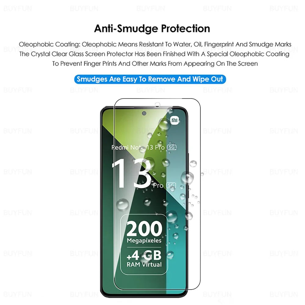 8 in 1 Tempered Glass For Redmi Note 13 Pro 5G Camera Glass For Xiaomi Redmy Note13 13Pro Note13Pro 4G HD Lens Screen Protector
