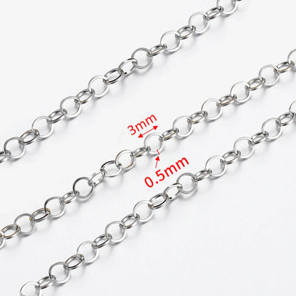 No Fade 2Meters Stainless Steel Chains for Jewelry Making DIY Necklace Bracelet Accessories Gold Chain Lips Beads Beaded Chain