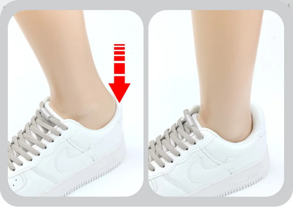 1Pair Elastic Tieless Shoelaces Shoe Laces No Tie Shoelace for Kids and Adult Sneakers Quick Lazy Metal Lock Laces Shoe Strings