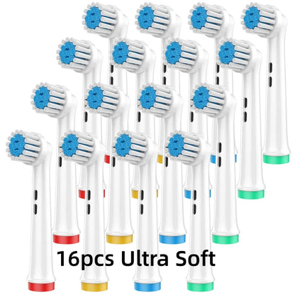 16/20PCS Brush Head nozzles for Oral B Electric Toothbrush Replacement Head Refill Sensitive Floss Cross Action for Oralb