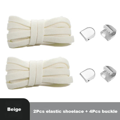 Flat Elastic Shoe Laces Sneakers No Tie Shoelaces for Shoes Tennis Quick Shoelace Clips Without Ties Shoe Accessories Kids Adult
