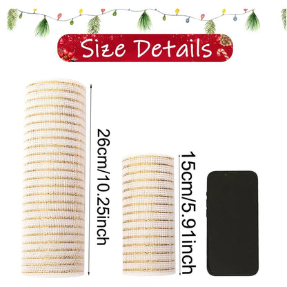 Christmas Crystal Gauze Ribbons 2024 Christmas Tree Decorations for Home Door Wreaths Navidad Noel Gifts Happy New Year 2025