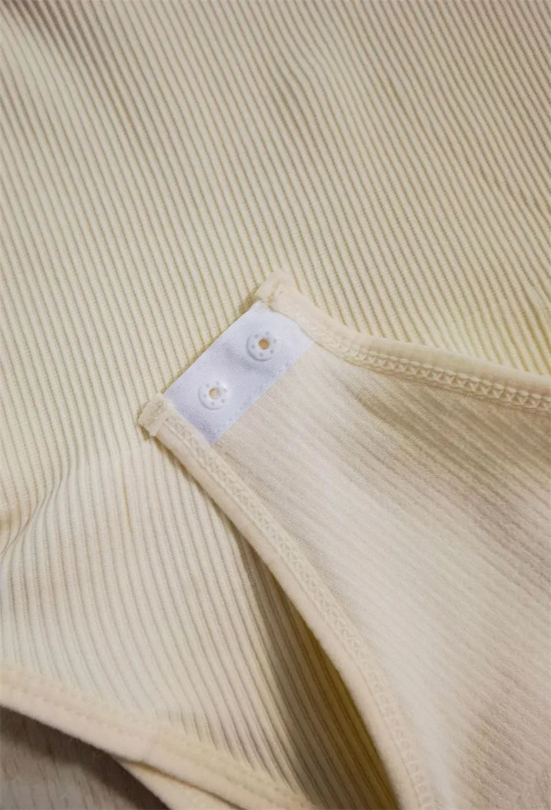 GUUDIA Ribbed Tummy Jumpsuit Daily Shaper Bodysuits Light Control Compress Tummy Control Open Crotch Shapewear Suits Open Crotch