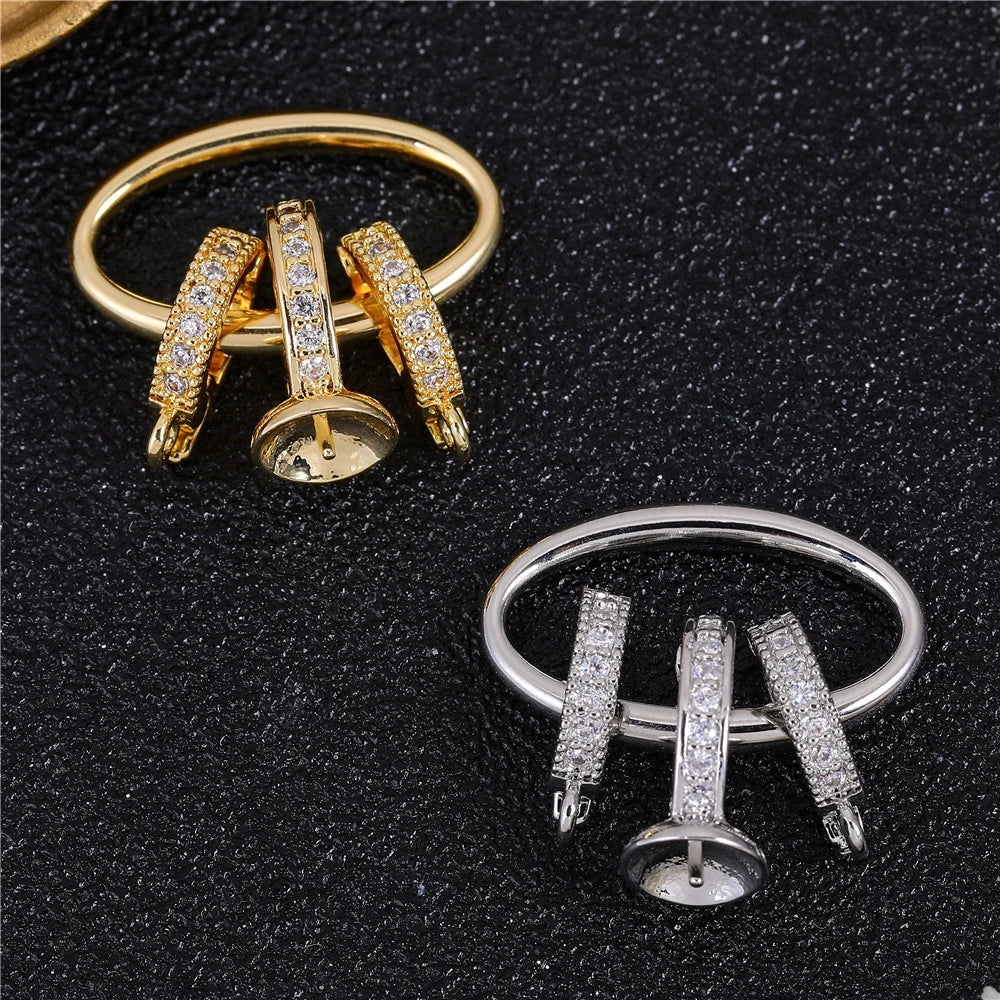 Juya Handmade 18K Gold Silver Plated Fastener Bail Connector Clasps Accessories For Needlework Pearls Beads Jewelry Making
