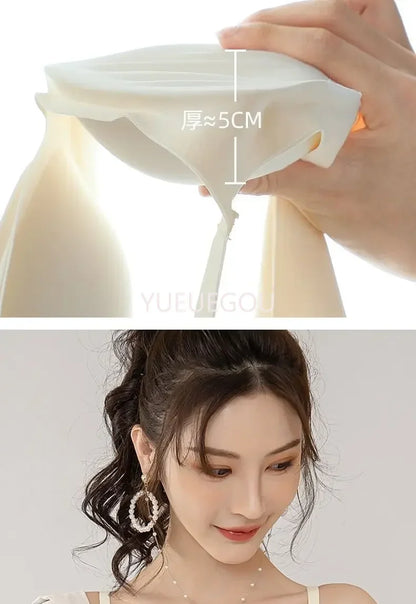 Flat Chest Solution Bra for Women Thickened Push Up Cups No Steel Ring Seamless Invisible Lift Small Chest Enhancement B C Cup