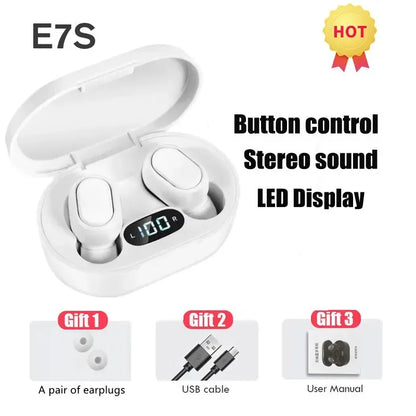 Original E7S Wireless Bluetooth Headset with Mic LED Display Earbuds for iPhone Xiaomi TWS Earphone Bluetooth Headphones Earbuds