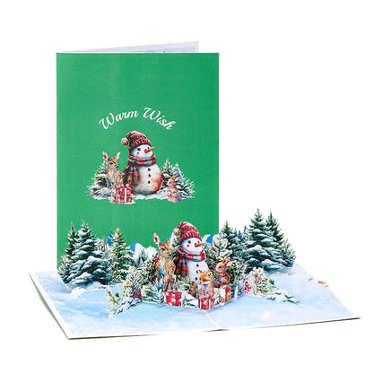 Merry Christmas Greeting Cards Handmade Christmas Gift Postcard With Envelope Snowman Elk Xmas Party New Year Thanksgiving Gifts