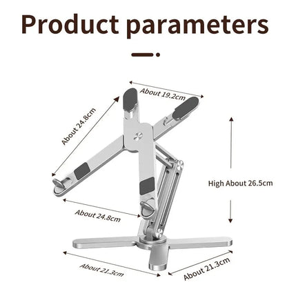 Portable Aluminum Alloy Tablet Bracket Foldable Telescopic Laptop Desktop Stand 360° Rotation Lifting Notebook Table Holder