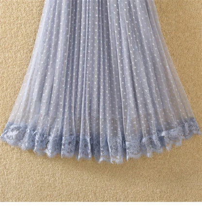 Tutu Tulle Long Maxi Skirt Women Fashion 2023 Korean Cute Pink High Waist Pleated Skirt Mesh Female Lady Aesthetic Faldas