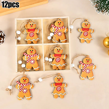 Christmas Nutcracker Soldier Wooden Pendant Xmas Tree Hanging Ornaments 2024 Navidad Decoration for Home 2025 New Year Gifts