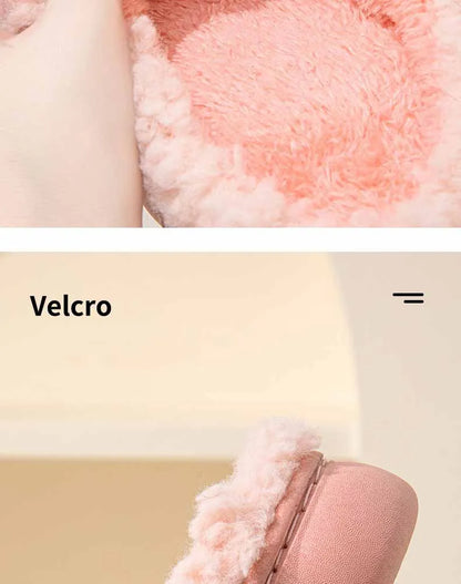 Eyriphy New Fashion Cotton Slippers For Women Winter Warm House Shoes Curly Faux Cotton Bedroom Slides Non-Slips Comfort Slipper