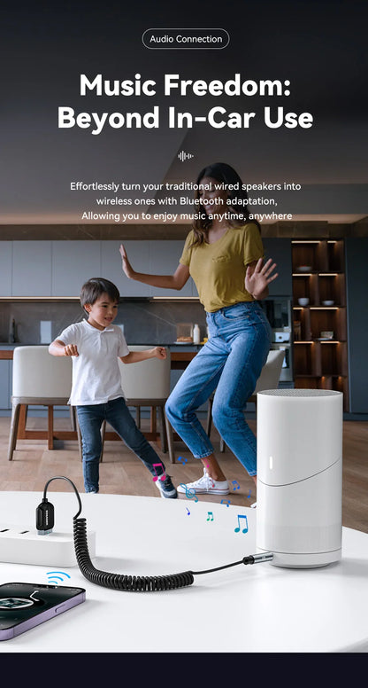 Essager USB Bluetooth 5.0 Receiver Aux Bluetooth Adapter For Car 3.5mm Jack Speaker Auto Handfree Car Audio Music Transmitter