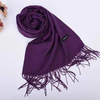 Leather Powder Autumn and Winter New Solid Color Scarves Wholesale for Men and Women 120g Single Color Headband Shawl